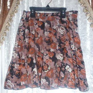 Anthropologie BYCORPUS Floral Paneled Mini Skirt Size 4 Boho Ruffle Hem
